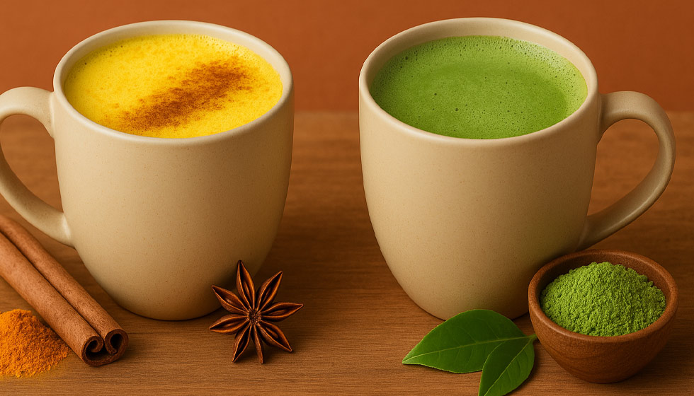 راز کاهش وزن با رژیم شیر زردچوبه و ماچا لته